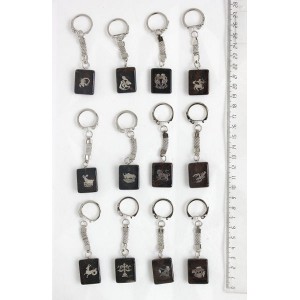 Брелок "Знаки зодиака" обсидиан малый 15*25мм комплект 12шт*25руб