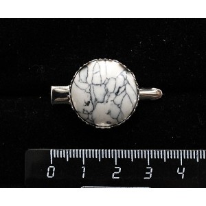 Заколка-крокодил с каулитом, круг 20мм