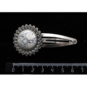 Заколка - зажим для волос с каулитом, "подсолнух", круг 20