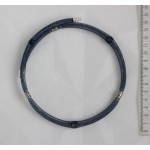 Колье c перламутром черным и стекляными бусинами в сетке, цвет темно-синий