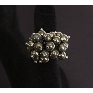 Кольцо с пиритом "гроздь" безразмерное