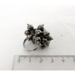 Кольцо с пиритом "гроздь" безразмерное