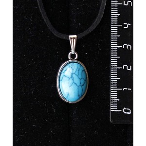 Кулон из бирюзы иск., простой овал 18х13мм