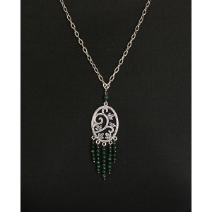 Кулон из малахита, шарик 3-4мм, коннектор "плющ"