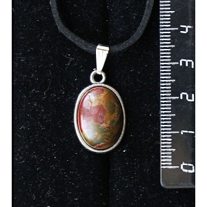 Кулон из яшмы пикассо, простой овал 18х13мм