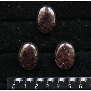 Гранат, кабошон-мозаика овал 25х18мм