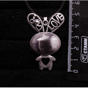 Кулон из аметиста "зайчик", овал 25х18мм