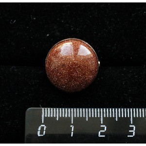 Брошь из авантюрина красного (синт.), круг 18мм