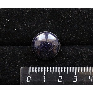 Брошь из авантюрина синего (синт.), круг 18мм