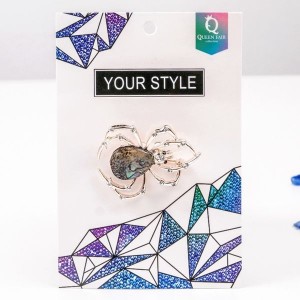 Брошь гелиотис паук, цвет золотистый