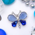 Брошь кошачий глаз (синт.) "Бабочка" летняя, синий, цвет серебристый Брошь кошачий глаз (синт.) "Бабочка" летняя, синий, цвет серебристый