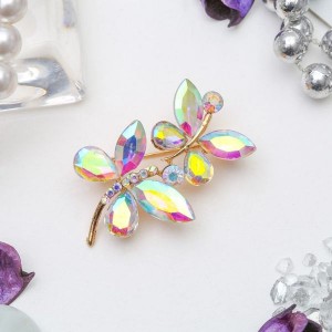 Брошь "Бабочки" парочка, цвет радужный, цвет золотистый Брошь "Бабочки" парочка, цвет радужный, цвет золотистый
