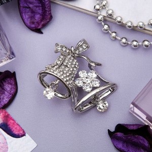 Брошь "Колькольчики", цвет белый, цвет серебристый