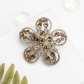 Брошь "Цветок", цвет золотистый в светло-кофейном золоте