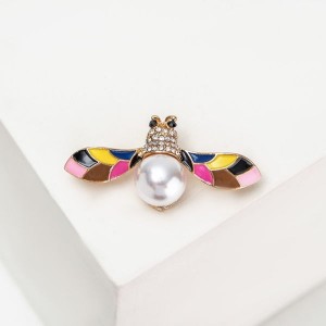 Брошь "Жучок" летающий, разноцветная, цвет золотистый