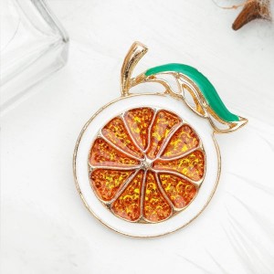 Брошь "Мандарин", разноцветная, цвет золотистый