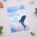 Брошь "Кит", цвет синий, цвет золотистый