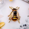 Брошь "Оса" глянцевая, разноцветная, цвет золотистый