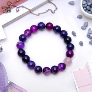 Браслет шар №10 агат фиолетовый (тонировка)