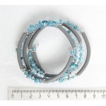 Браслет из бирюзы, 5 оборотов, галтовка с трубочками