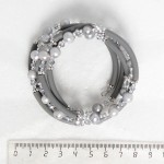 Браслет из жемчуга серебристого, 5 оборотов, шарик до 8мм, с трубочками