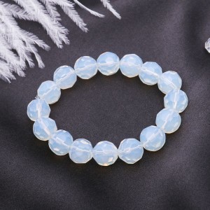 Браслет шар №10, гранёный опал (синт.)