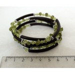 Браслет из хризолита, 5 оборотов, галтовка с трубочками