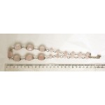 Бусы из кварца розового на колечках, 48-50см, крупная огранка + шарик 8мм