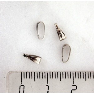 Держатель для кулона (петелька разъемная) 7х3мм, алюминизированная отделка