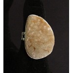 Кольцо из агата серого, друза - различные формы, безразмерное