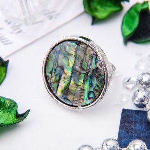 Кольцо гелиотис круг, цвет зеленый, безразмерное