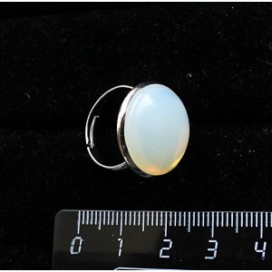 Кольцо с опалом (синт.), круг 18мм, безразмерное