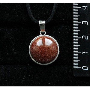 Кулон из авантюрина красного (синт.), круг 18мм