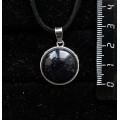 Кулон из авантюрина синего (синт.), круг 18мм