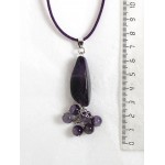Кулон из аметиста, галтовка 25-35мм и шарик 6мм