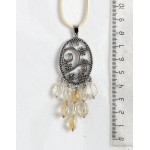 Кулон из цитрина, овалы 8-12мм, коннектор "плющ"