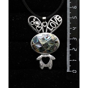 Кулон из гелиотиса (мозаика), "зайчик", овал 25х18мм