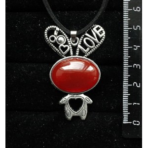 Кулон из сердолика "зайчик", овал 25х18мм