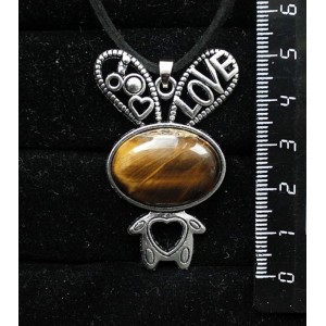 Кулон из тигрового глаза "зайчик", овал 25х18мм