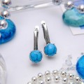 Серьги посеребрение черника бирюза (имитация)