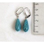 Cерьги из бирюзы (имитация), капля 20х12мм