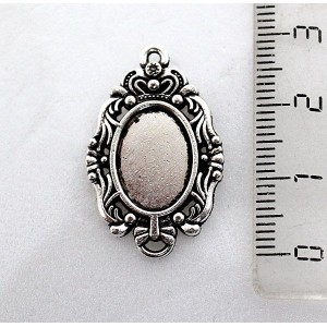 Основа для кулона или коннектора "принцесса", сеттинг овал 14х10мм
