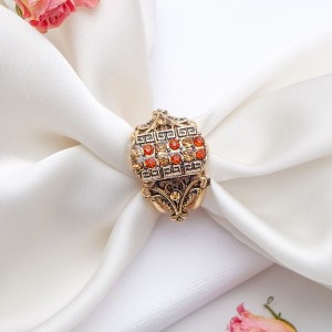 Кольцо для платка "Перстень", цвет коричневый в черненом золоте