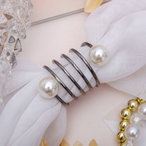 Муфта для платка "Спираль", цвет белый в сером металле