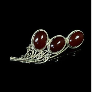 Брошь с сердоликом "Букет", 70*33мм