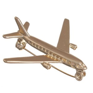 Брошь "Самолёт" цвет золотистый
