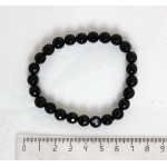 Браслет из агата черного, шарик 8мм огранка