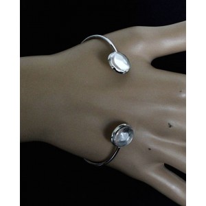 Браслет из стекла 2 круга 12мм, жесткая основа