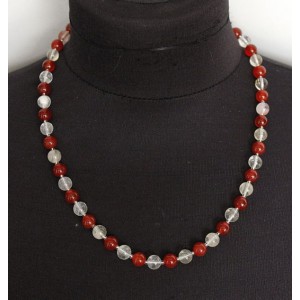 Бусы из халцедона и сердолика, шарик 8мм