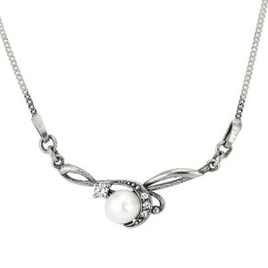 Колье посеребрение с оксидированием "Скрипичный ключ" (фианит) Колье посеребрение с оксидированием "Скрипичный ключ" (фианит)